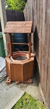 Large wooden wishing well planter