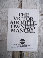 webley Victor Air Rifle owners manual / Parts List (4