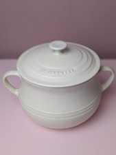 Le Creuset Large 4L Stoneware Bean Pot Soup Casserole Dish Bowl With Lid