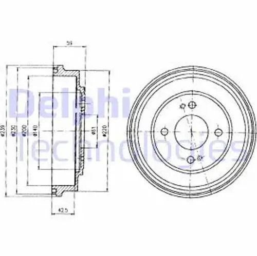 Brake drum bf208 delphi for - drum,