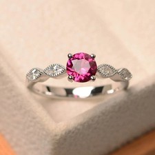 925 Sterling Silver Pink Ruby