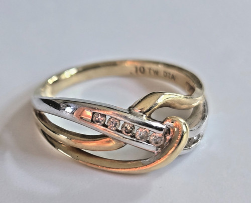 9ct gold ring diamond - gold, 0.10ct