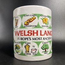 Welsh Language Ceramic Mug Europe’s Most Ancient Language Telyn Afal Tref Blodyn