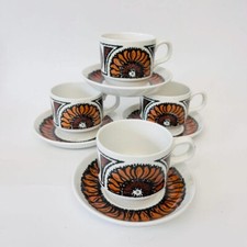 Biltons Tea Set 1970s Sunburst Sunflower pottery Autumn Decor