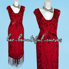 JOANNA HOPE SEQUINED BEADED 20s GATSBY OCCASION PARTY DRESS SIZE 24 new