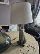 large driftwood rabbit table lamp