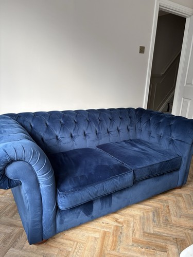 Navy blue velvet - blue,