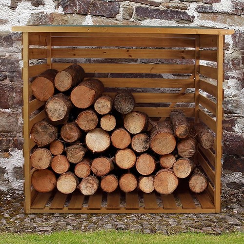 Wooden log store with - wooden,