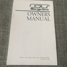 1996 GT  Bike Owner's Manual