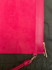 Hobbs bright pink suede clutch