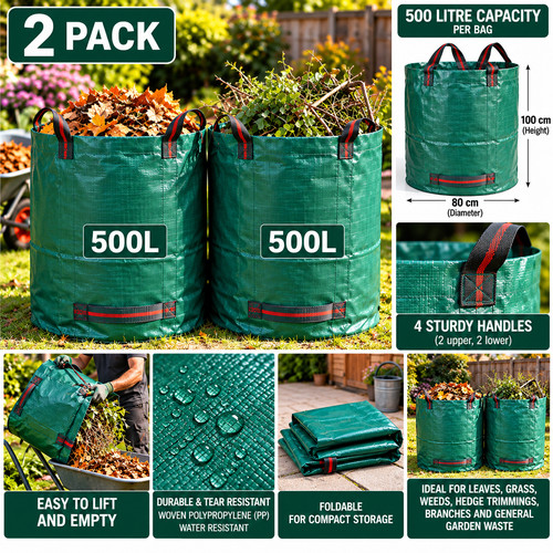 500l garden waste bags - garden,