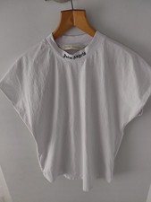 Palm Angels White T Shirt Heavy Cotton Short Sleeve Unisex Size M