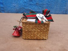 Woven Seagrass Basket with Lid – 9" Seaweed Straw Rattan Storage Bin Organizer