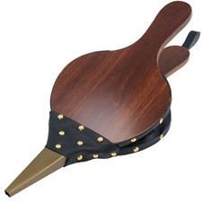 Fireplace Wood Bellows Large Indoor Log Fire Air Blower Tool 175mm Dark Wood