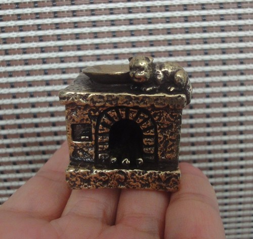 Solid brass stove dog - brass, statue