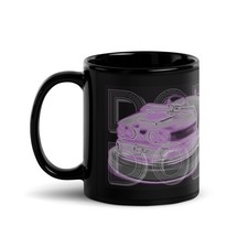 DODGEM Car Bumper Cars - FunFair / Carnival Ride / Tea / Coffee Mug - Black Neon