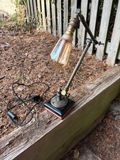 Steam Punk desk lamp repurposed from a vintage swing arm adjustable wall light
