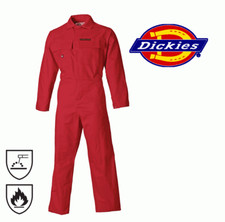 Dickies Proban Coverall Overall, Flame Retardant Finish, Boiler Suit, 36-58 RED