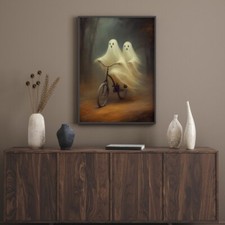 Ghosts Riding a Bike Painting