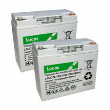 Pair - 2 x Lucas 12V 22AH (18AH 20AH 21AH) MOBILITY SCOOTER WHEELCHAIR BATTERIES