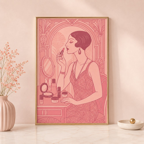 Art deco woman makeup print - deco,
