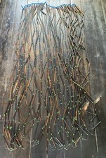 Handmade African Brown wooden bead & Lime Green Plastic Beaded Curtain