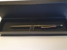 Cross Century Black 23Kt Gold Trim Rollerball Pen IRELAND MINT. New refill & Box