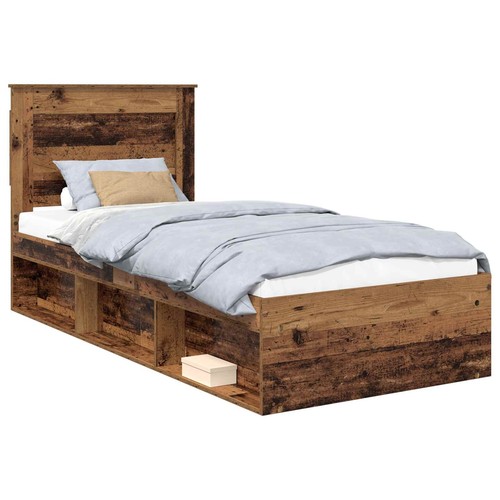 Bed frame with - headboard, solid