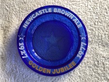 NEWCASTLE BROWN ALE Golden Jubilee Glass Ashtray 1927-1977 Geordie Beer TyneWear