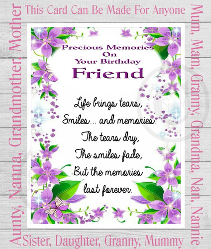 Birthday memorial grave card - memorial,
