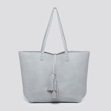 Women Tote Bag Tassel Shoulder Bag Portable Large Capacit Faux Leather Beach Bag