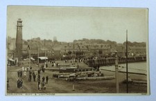 EARLY PRINTED POSTCARD GORLESTON QUAY AND LIGHTHOUSE, NORFOLK