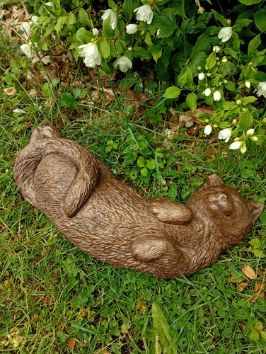 Laying bronzed stone sleeping - stone,