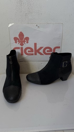 Rieker heels black leather - heels,