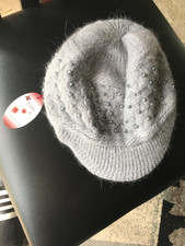 Dahlia womans angora newsboy