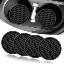 4pcs Car Auto Cup Holder Anti-Slip Insert Coaster Pad Mat Black Car Accessories