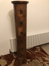 Unusual Tall Solid Wood Column