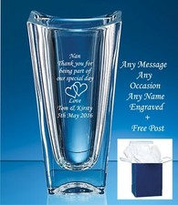 Personalised Engraved Crystal Vase, Wedding, bridesmaid, maid of honour gift