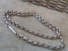LOVELY ANTIQUE  VICTORIAN  STERLING SILVER DOUBLE BELCHER   CHAIN 18.5cm