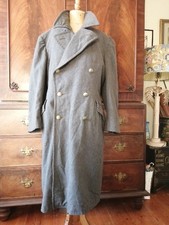 Vintage Military Issue Wool Double Breasted Great Coat