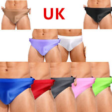 UK Mens Underwear Glossy Bikini Brief Bulge Pouch Thong High Waist Seamless Swim
