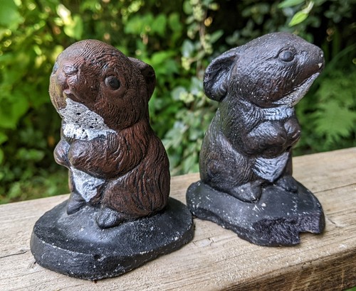 Vintage concrete rabbits - vintage,