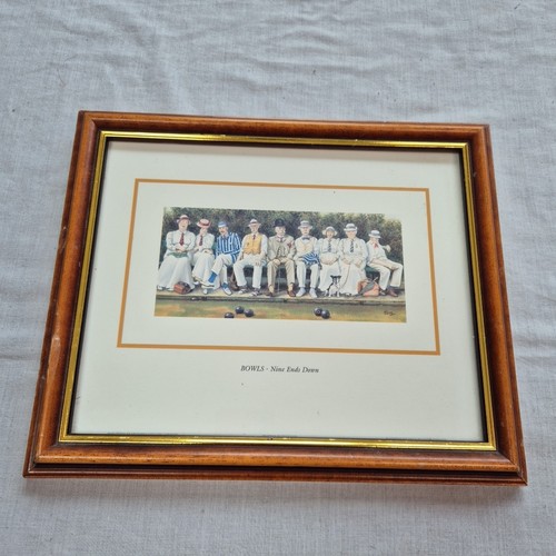 Bowls nine ends - nine, framed