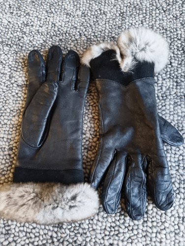 Ladies leather gloves - gloves, with