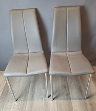 2 x Next Opus Grey Padded Dining Retro Chairs Silver Frame