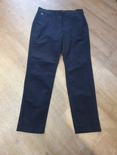 BNWOT Per Una Ladies Navy Ankle Grazer Soft Cord Touch Jacquard Trousers 12 L27"