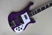  Custom Purple Electric Bass Guitar with 4 Strings,Flame Maple Veneer,Rosewood