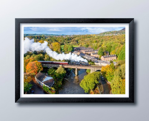 Steam train framed - steam,
