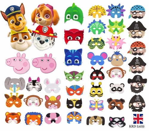 Kids party face masks pj - party,