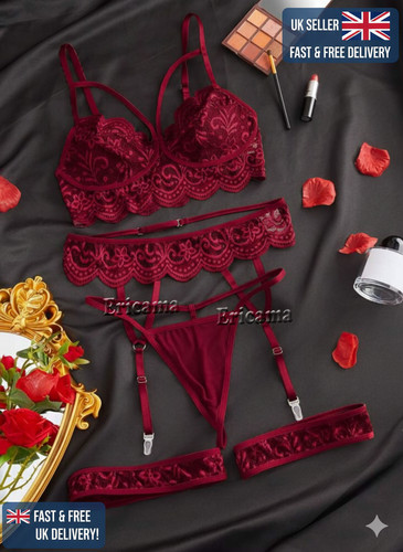Black lace three piece - black,